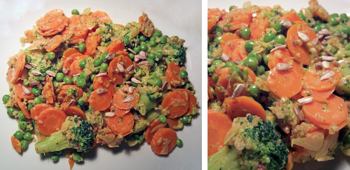 Gemüse-Quinoa mit Safran-Cashew-Creme